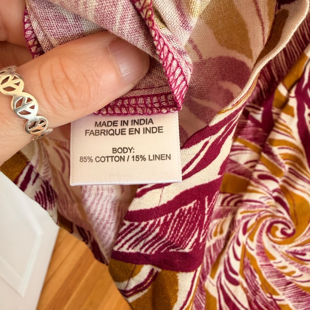 Anthropologie Maroon and Mustard Patterned Skirt - Picture 6 of 6